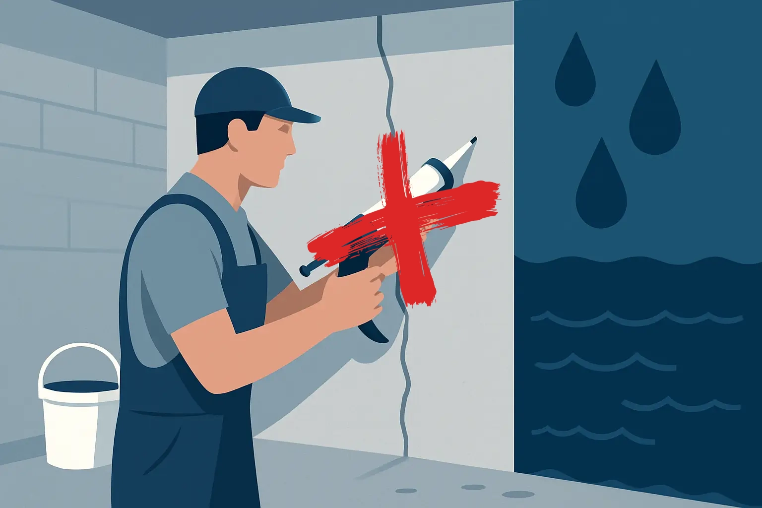 Keller innen abdichten bei drückendem Wasser mit BORGWALL System