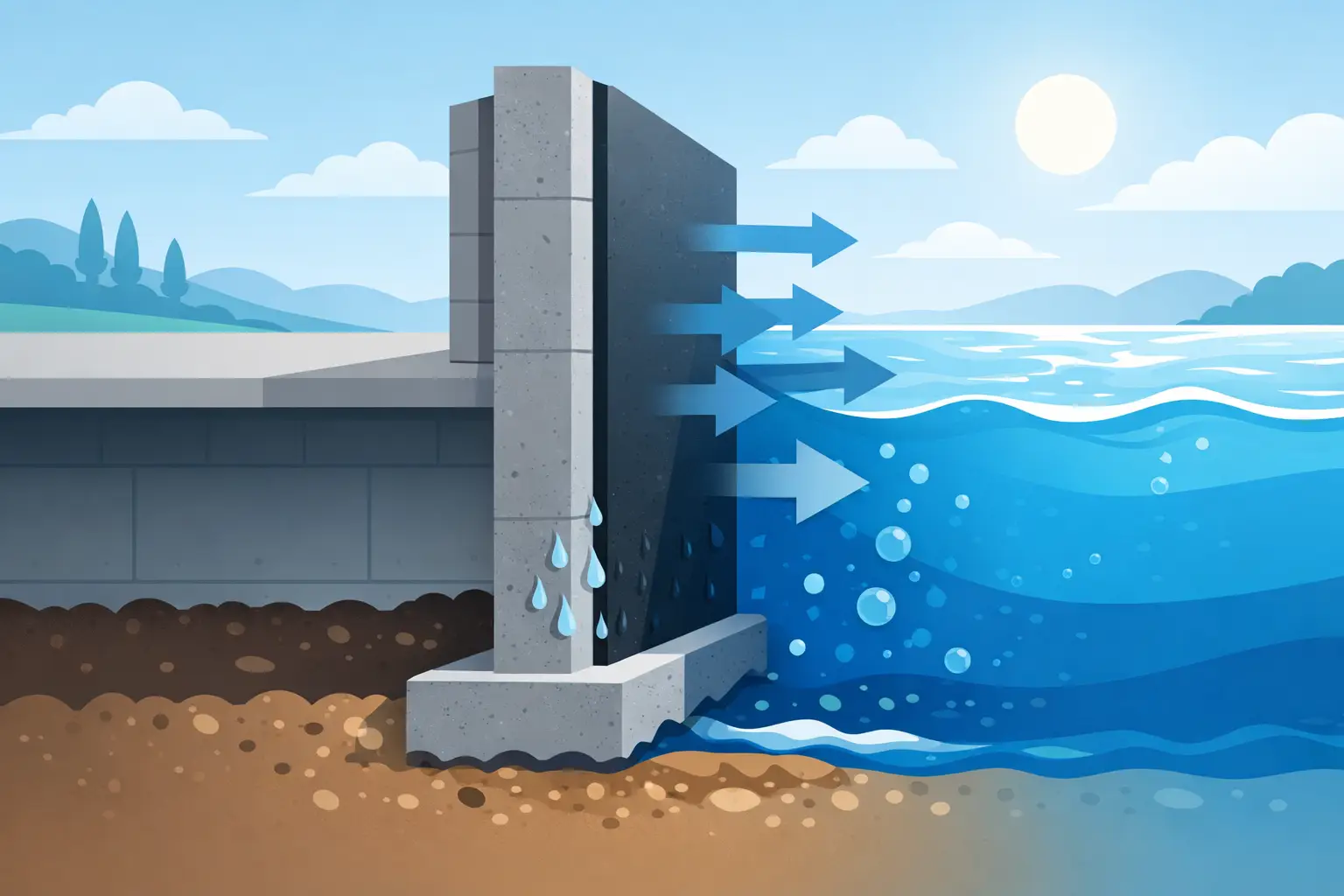 Welche Abdichtung bei hydrostatischem Wasserdruck?