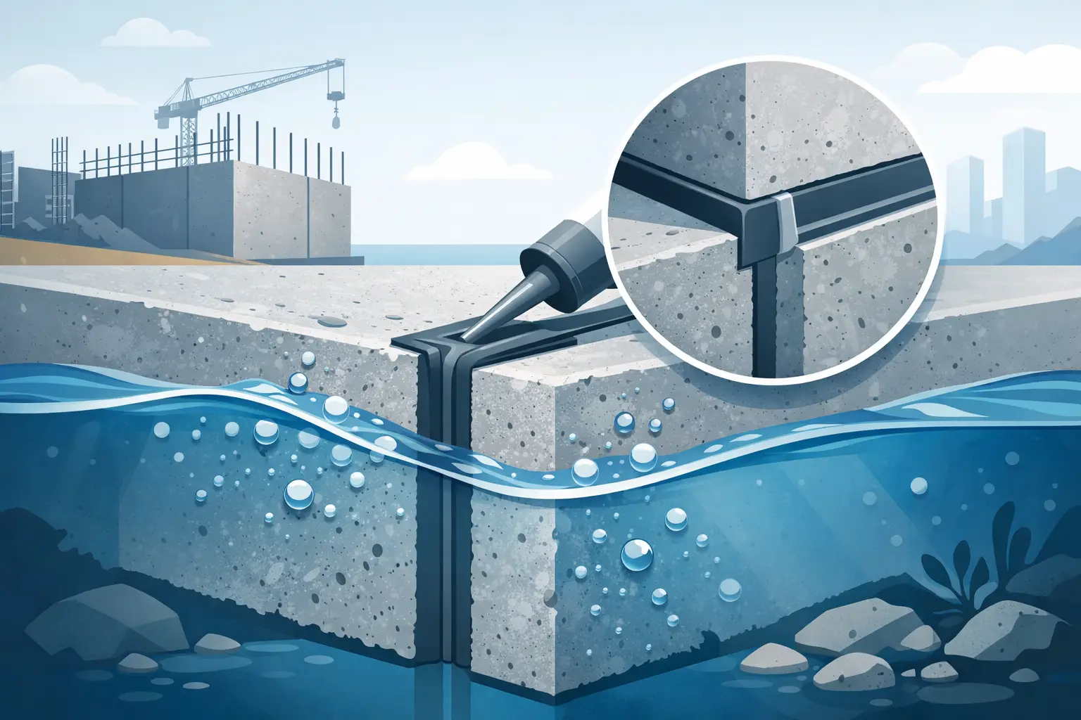 Arbeitsfugen im Beton druckwasserdicht abdichten