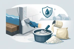 Kellerfuge abdichten mit mineralischer Schnellabdichtung