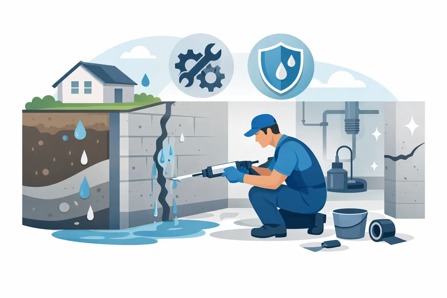 Kellerleck abdichten und schnell reparieren