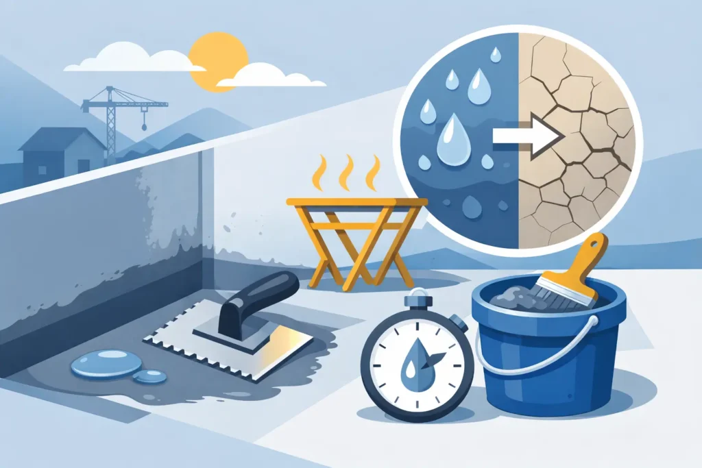 Wie lange muss Abdichtungsschlämme trocknen?