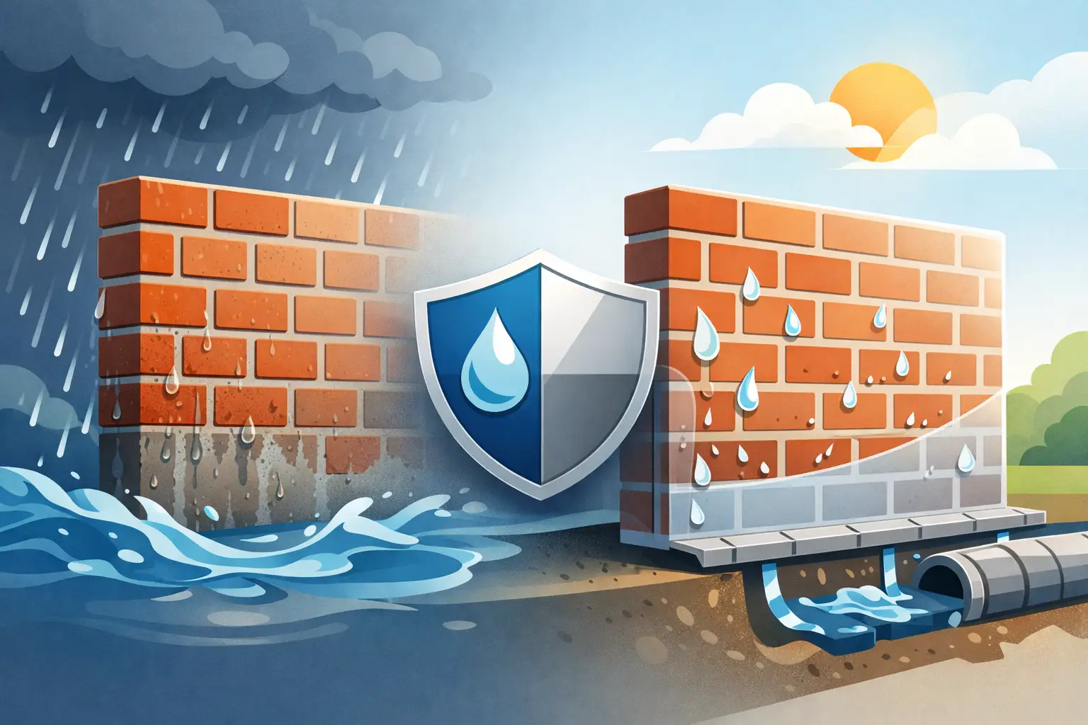 Mauerwerk gegen Wasserlast schützen
