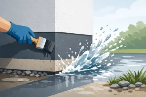 Abdichtungsschlämme in der Sockel-Spritzwasserzone